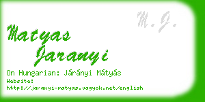 matyas jaranyi business card
