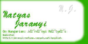 matyas jaranyi business card